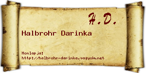 Halbrohr Darinka névjegykártya